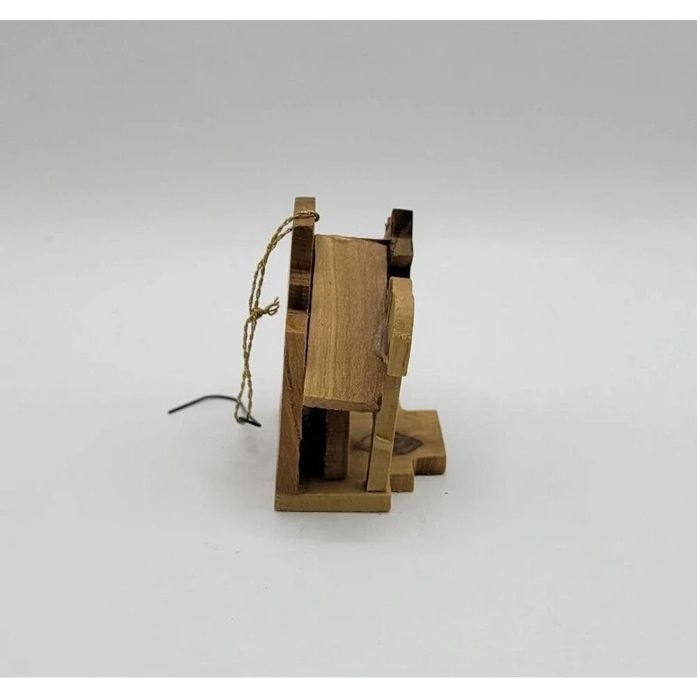 Vintage Wooden Nativity Scene Christmas Tree Ornament